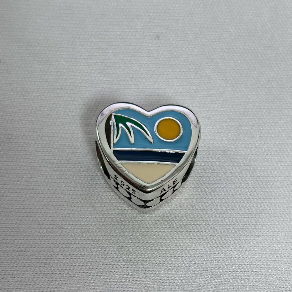 Pandora PUNTA CANA Exclusive Travel Heart Charm Pendant, S925 Silver Jewelry